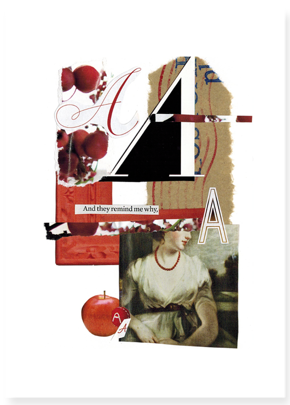 The Letter A alphabet hand cut collage art created by Vancouver artist seth macbeth 